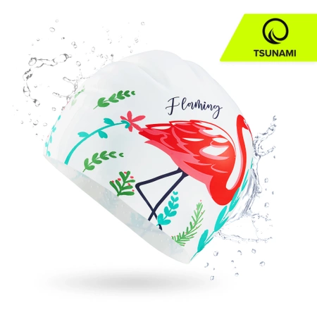 TSUNAMI női úszósapka, flamingós minta