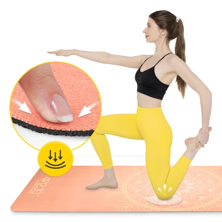 Velúr jógaszőnyeg, 1,5 mm, narancssárga