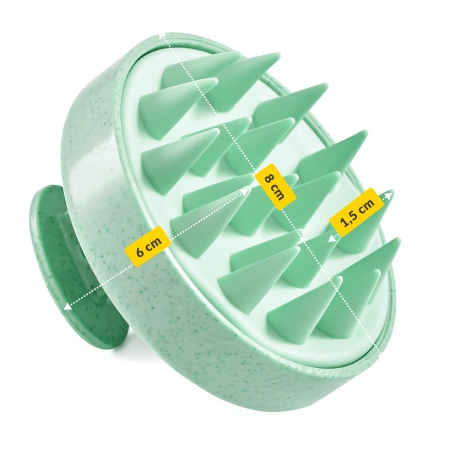 Fejbőrmasszírozó kefe, zöld