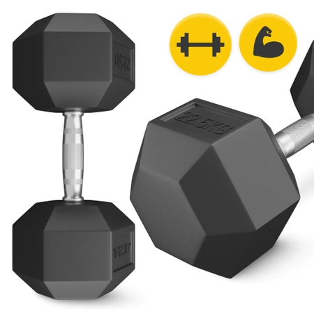 HEX acél kézi súlyzó, 1 x 22,5 kg