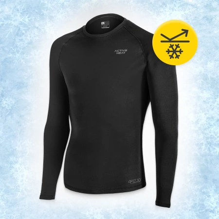 Unisex termikus alsóruha - fekete szett, póló + nadrág, L méret