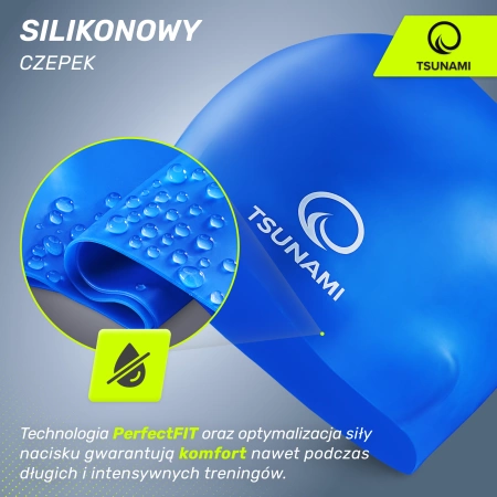 TSUNAMI PRO unisex úszósapka, kék