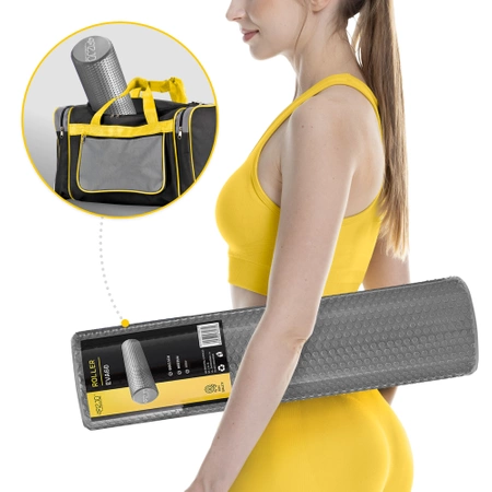 CARE+ bordázott masszázshenger, 60 cm, szürke