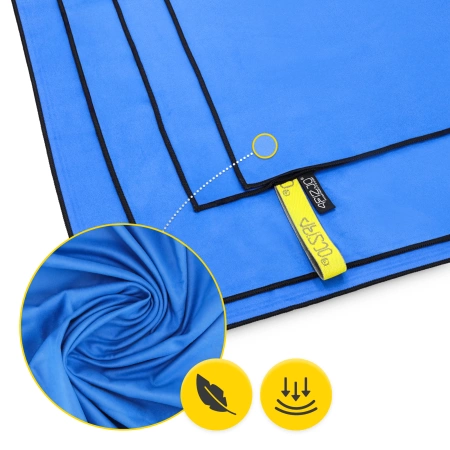 Gyorsan száradó mikroszálas törölköző, 180 x 100 cm kék