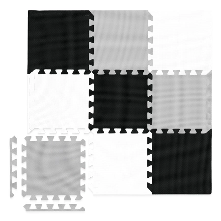 Gyerek oktató puzzle szőnyeg, 90 x 90 cm, szürke