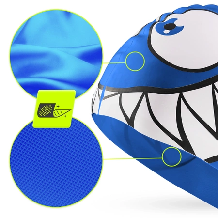 TSUNAMI gyermek úszósapka, cápa mintás, kék