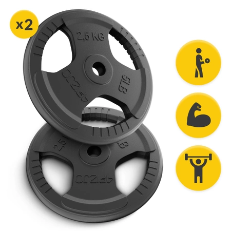 Öntöttvas súlytárcsa, 2 x 2,5 kg