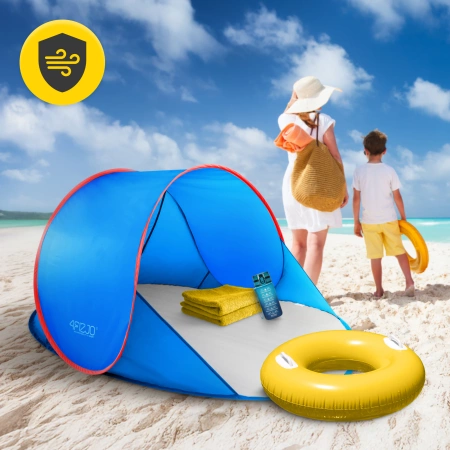 Önfelállító strandsátor, kék-piros