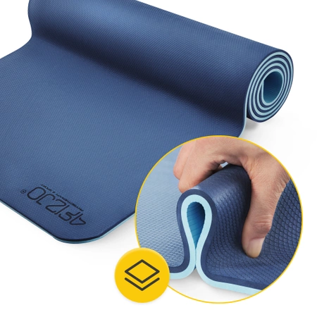 TPE csúszásgátló torna- és jógaszőnyeg, 0,6 cm, sötétkék
