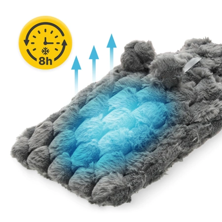 Gumi melegítőpalack plüss szövetborítással, 2 l