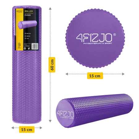 CARE+ bordázott masszázshenger, 60 cm, lila