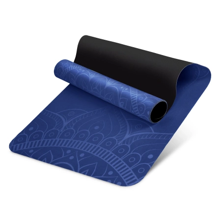 Velúr jógaszőnyeg, 1,5 mm, kék