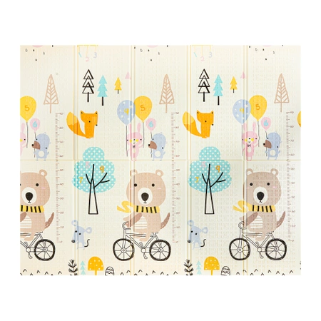 Oktató szőnyeg csecsemőknek, „Mackó a biciklin”, 200 x 180 cm