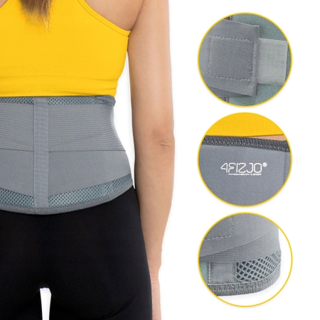 Ortopéd derékrögzítő, XL, szürke