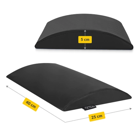 Ágyéktámasztó félhenger párna, fekete