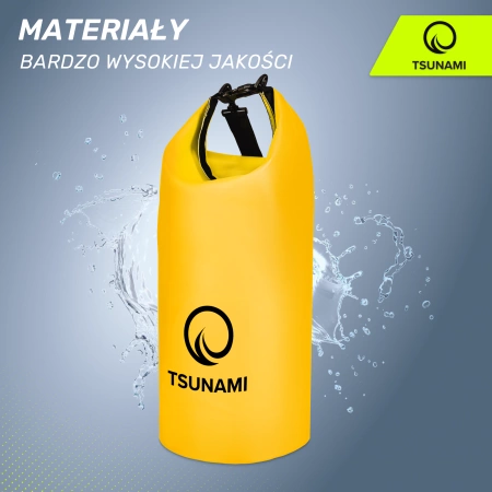 TSUNAMI vízálló zsák, 30 l, sárga