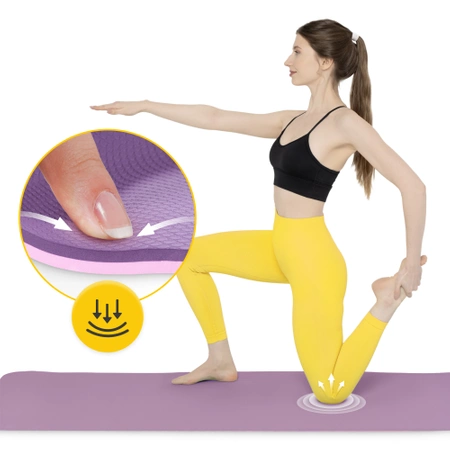 TPE csúszásgátló jóga- és edzőszőnyeg, 1 cm, lila