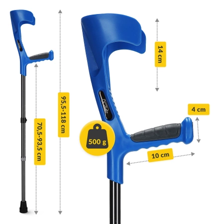 MED állítható ortopéd mankó, kék