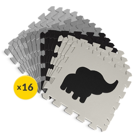 Oktató puzzle szőnyeg gyerekeknek, 150 x 150 cm, szürke