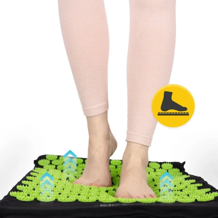 Akupresszúrás szőnyeg párnával, zöld