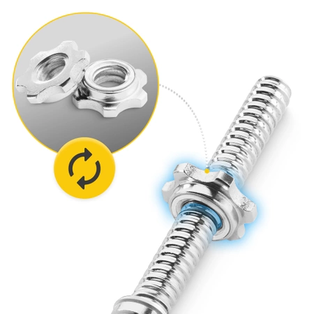 40 kg-os öntöttvas súlyzókészlet + 120 cm-es enyhén hajlított francia rúd