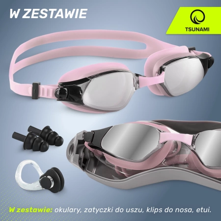 TSUNAMI úszószemüveg rózsaszín