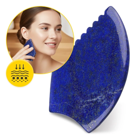 Barázdált Gua Sha kő természetes lazuritból