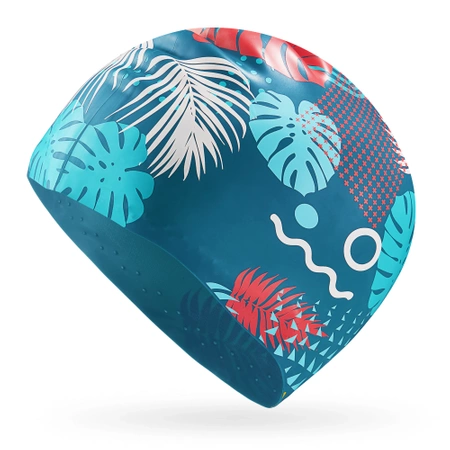 TSUNAMI női úszósapka, leveles minta
