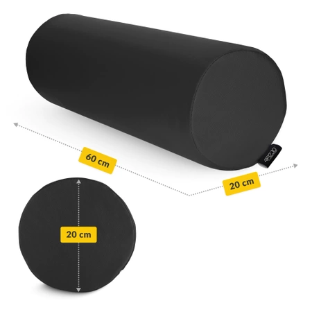 Formázott henger masszázshoz, 60 × 20 cm, fekete