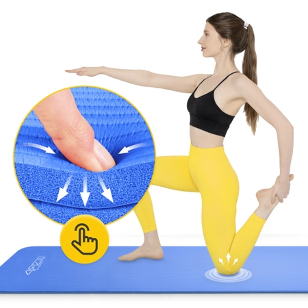 NBR jógaszőnyeg, 180 × 60 × 1,5 cm, sötétkék