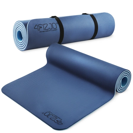 TPE csúszásgátló jóga- és edzőszőnyeg, 1 cm, sötétkék