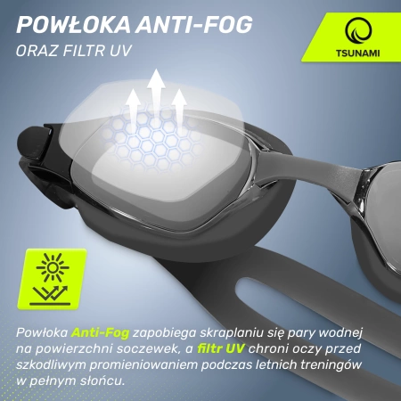 TSUNAMI úszószemüveg fekete