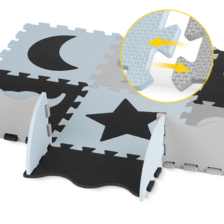 Gyerek oktató puzzle szőnyeg, 150 x 150 cm, fehér