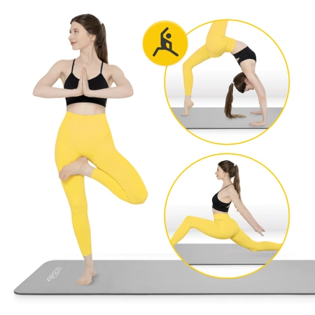 NBR jógaszőnyeg, 180 × 60 × 1,5 cm, szürke