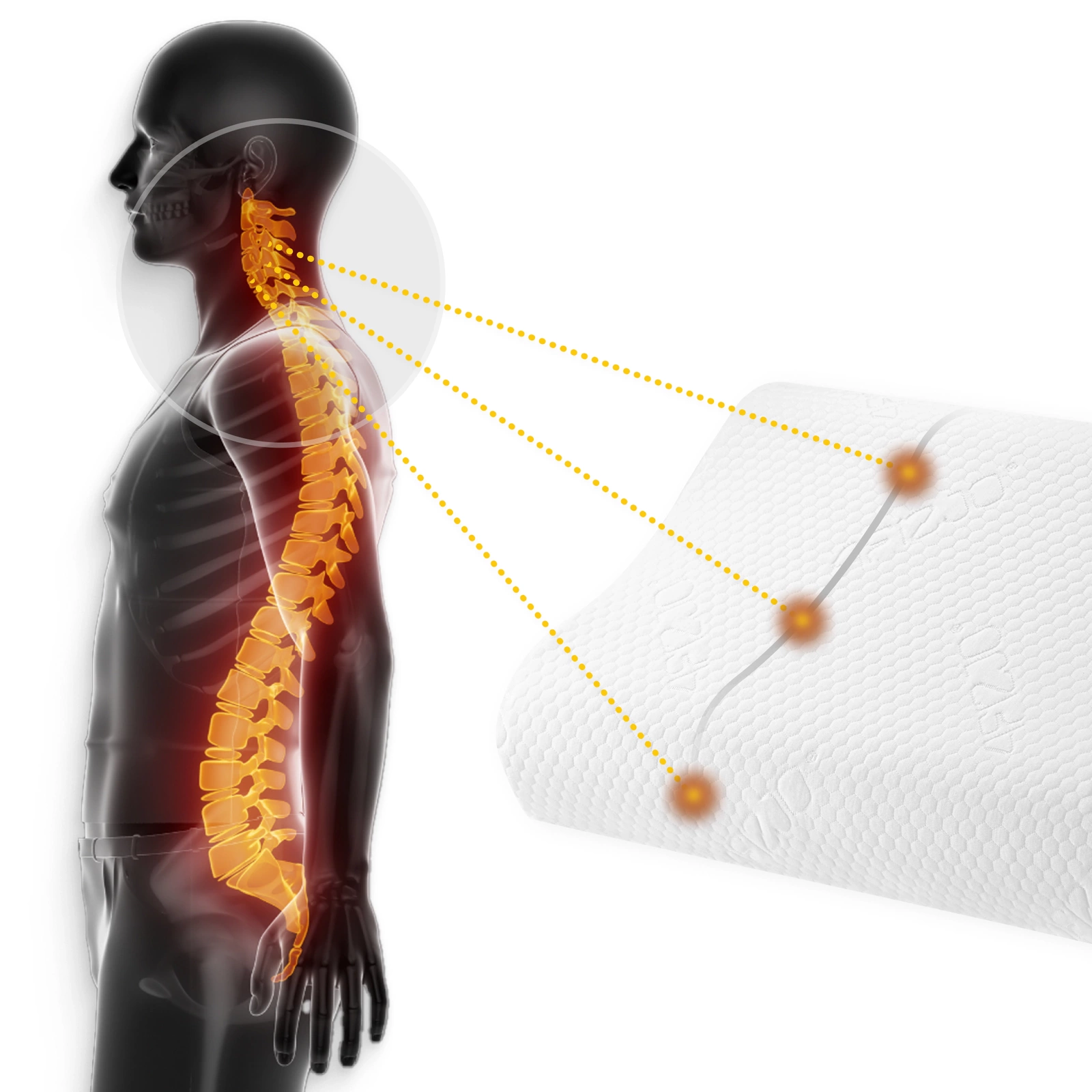 PODUSZKA ORTOPEDYCZNA REHABILITACYJNA DUŻA DO SPANIA ERGO Z PIANKĄ MEMORY