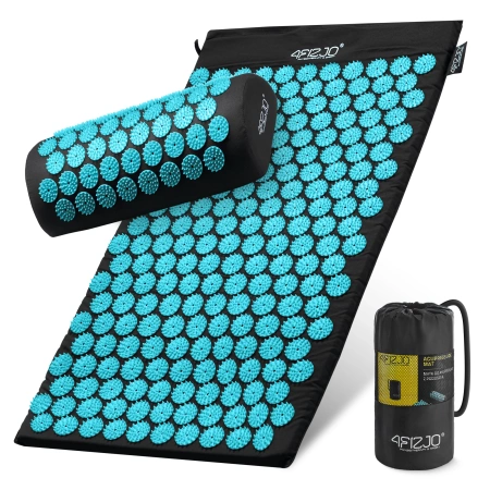 Akupresszúrás szőnyeg párnával, kék