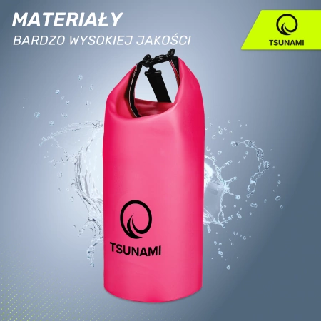 TSUNAMI vízálló zsák, 30 l, rózsaszín