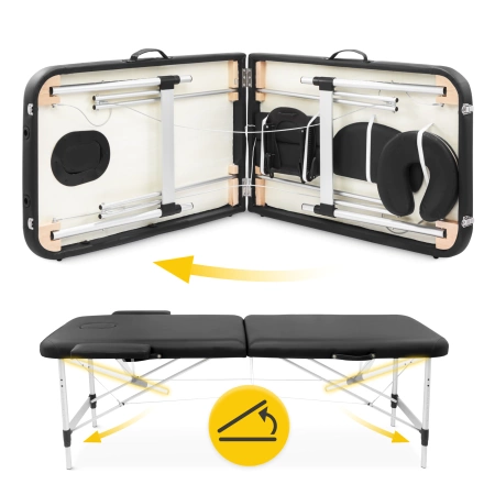 Alumínium masszázságy, 70 cm, fekete