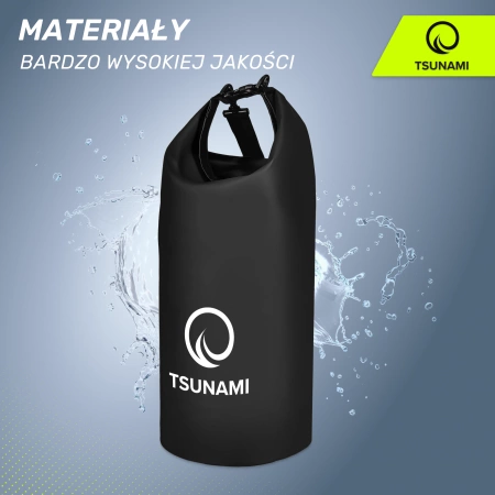 TSUNAMI vízálló zsák, 30 l, fekete