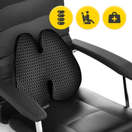 Ortopéd háttámasz párna, fekete