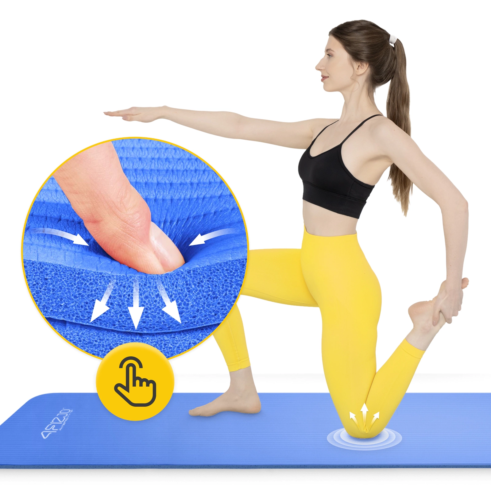 mata do cwiczen antyposlizgowa profesjonalna joga pilates kauczukowa