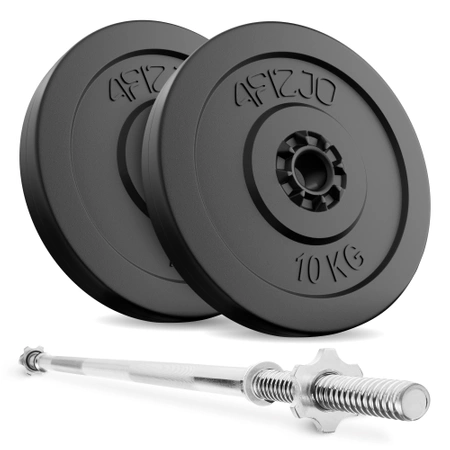 20 kg-os bitumenes súlyzókészlet + 180 cm-es egyenes súlyzórúd