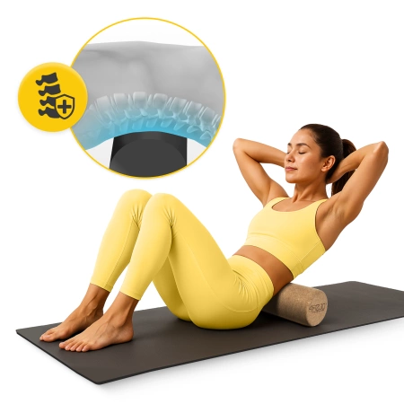 Sima felületű parafa masszázshenger, 30 cm