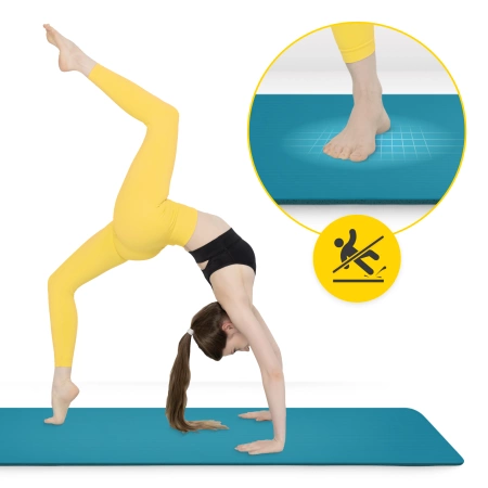 NBR torna- és jógaszőnyeg, 180 × 60 × 1 cm, tengerzöld