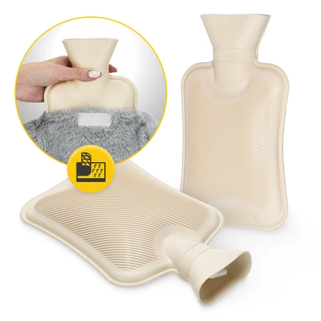 Plüss melegítőpalack pingvin mintás szövetborítással, 0,75 l