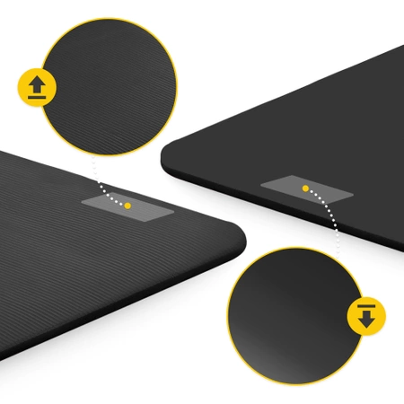 NBR torna- és jógaszőnyeg, 180 × 60 × 1 cm, fekete