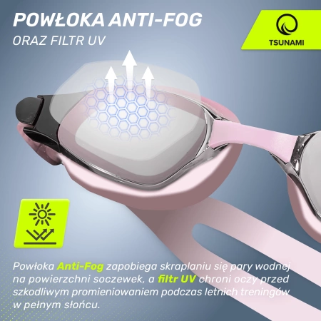 TSUNAMI úszószemüveg rózsaszín