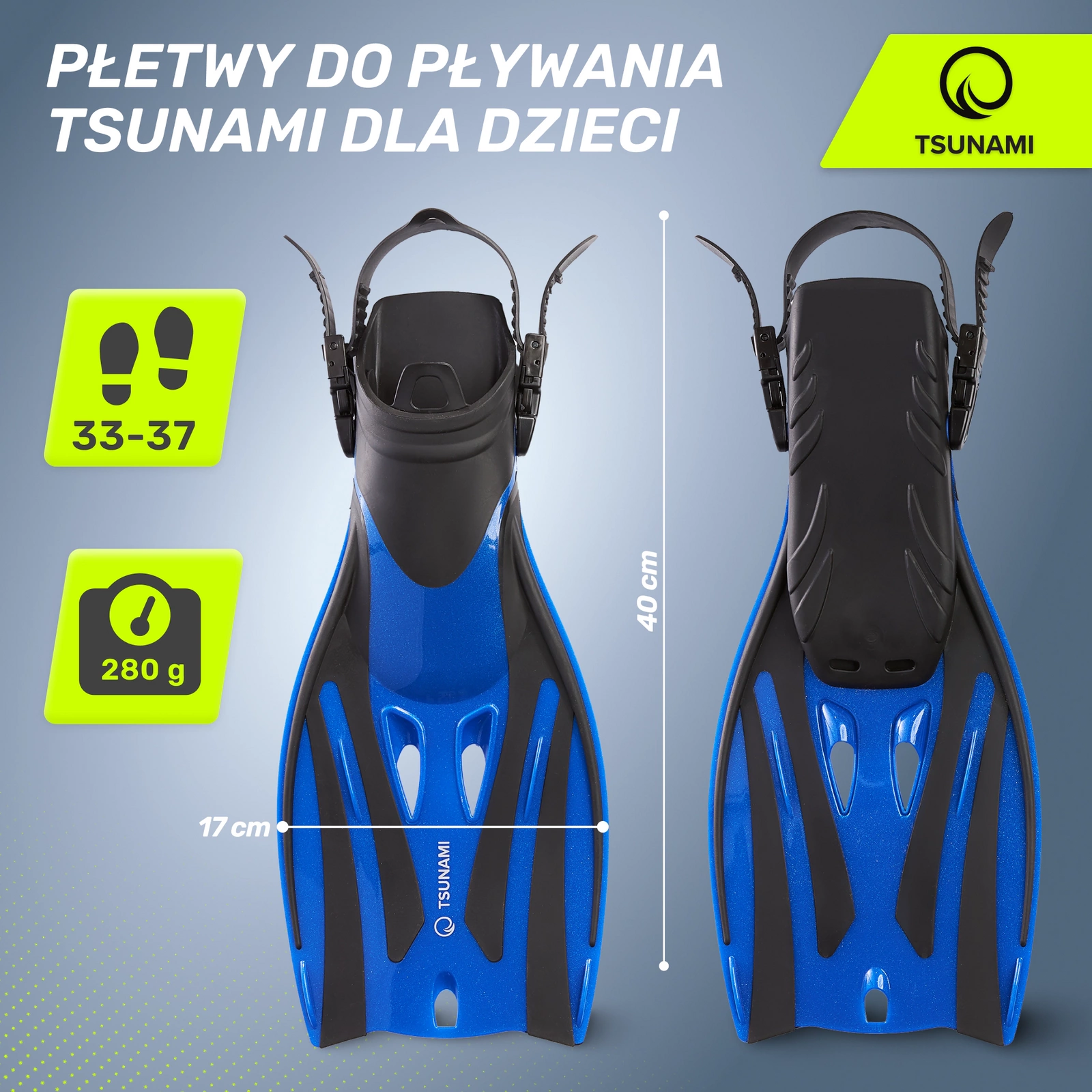 płetwy do pływania nurkowania dla dzieci tsunami