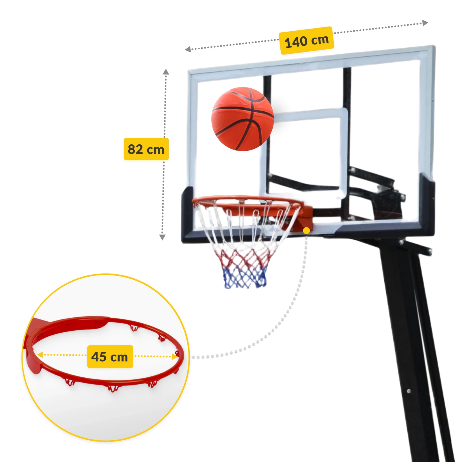 kosz do gry w koszykowkę wolnostojący pełnowymiarowy 