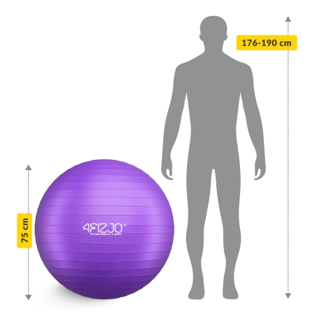 Felfújható gimnasztikai labda, 85 cm, lila